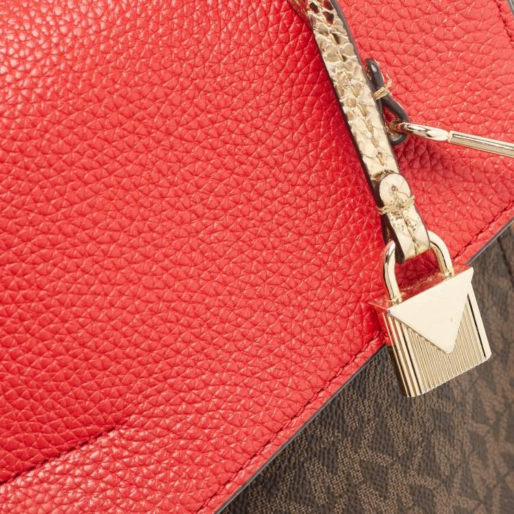 Pre Owned Michael Kors Multicolor Coated Canvas and Leather Bristol Medium Top Handle Bag