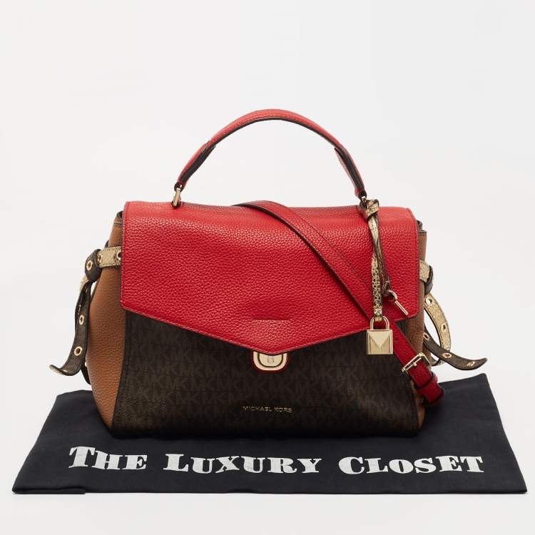 Pre Owned Michael Kors Multicolor Coated Canvas and Leather Bristol Medium Top Handle Bag
