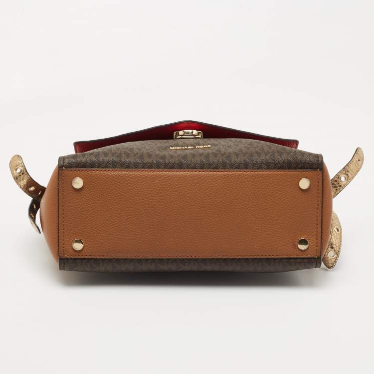 Pre Owned Michael Kors Multicolor Coated Canvas and Leather Bristol Medium Top Handle Bag