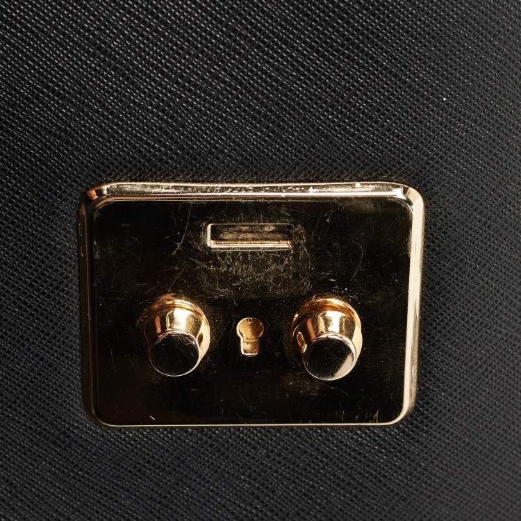 Pre Owned Michael Kors Black Saffiano Leather Medium Brandi Shoulder Bag