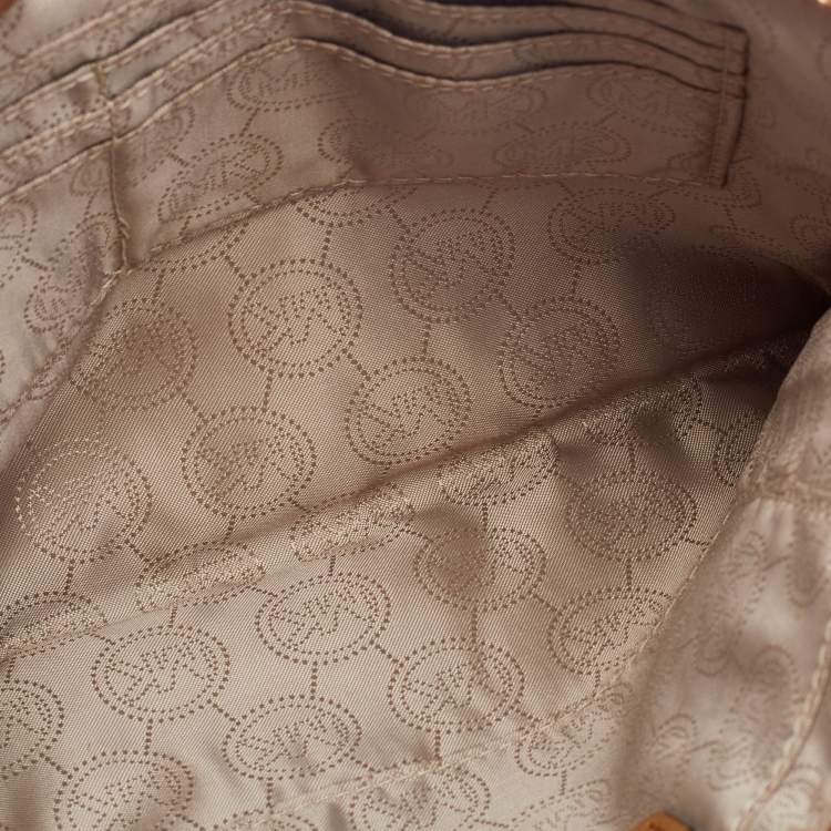 Pre Owned Michael Kors Brown Snakeskin Embossed Leather Studded Sandrine Clutch