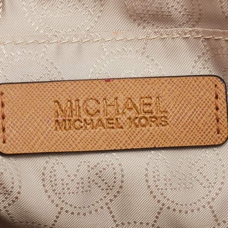 Pre Owned Michael Kors Brown Snakeskin Embossed Leather Studded Sandrine Clutch