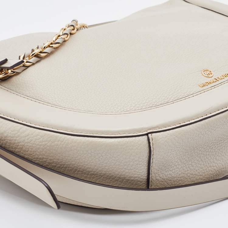 Pre Owned Michael Kors Off White Leather Large Jagger Shoulder Bag