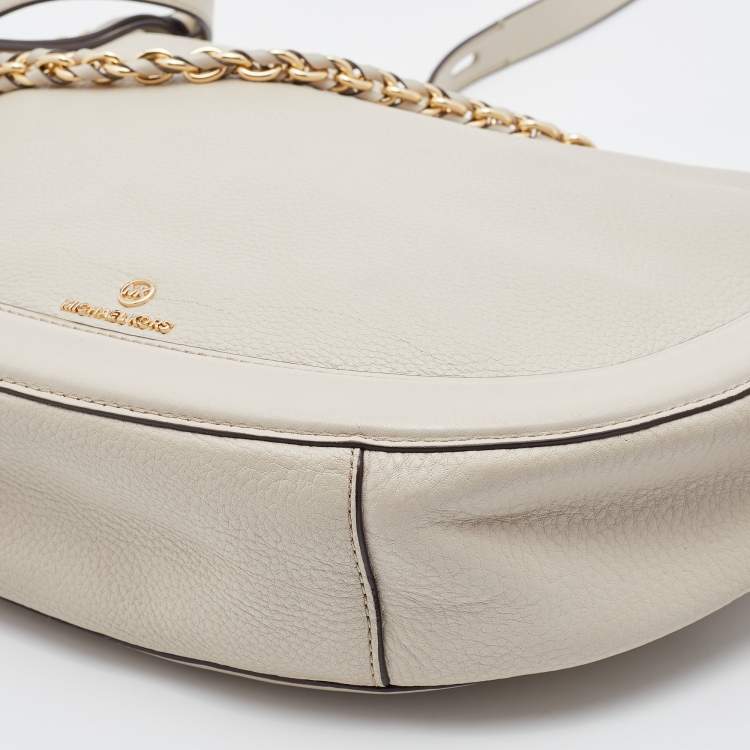 Pre Owned Michael Kors Off White Leather Large Jagger Shoulder Bag
