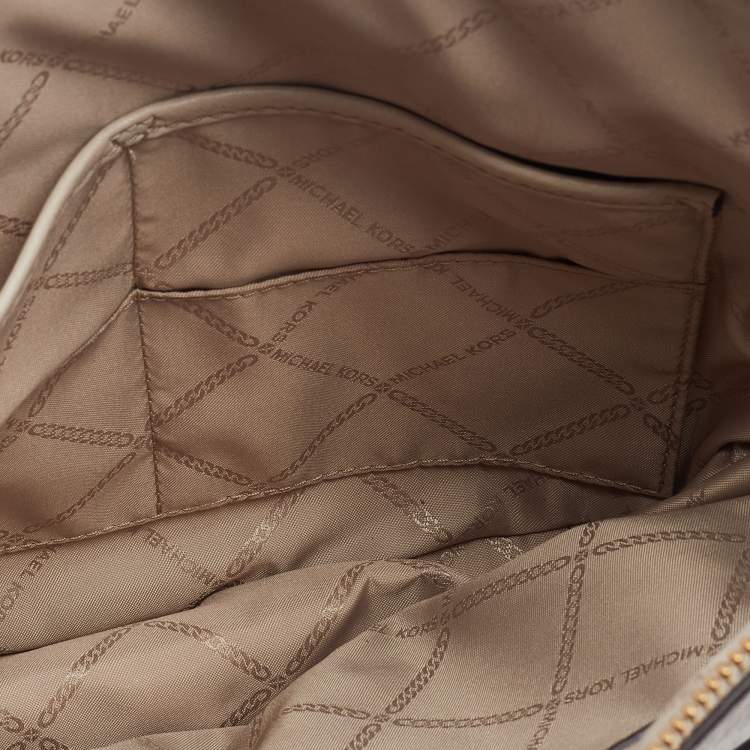 Pre Owned Michael Kors Off White Leather Large Jagger Shoulder Bag