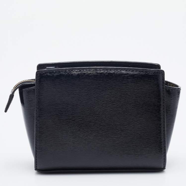 Pre Owned Michael Kors Black Patent Leather Mini Selma Satchel
