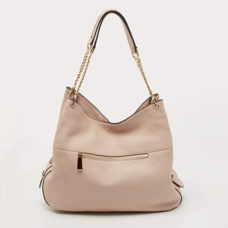 Pre Owned Michael Kors Light Pink Leather Lillie Shoulder Bag