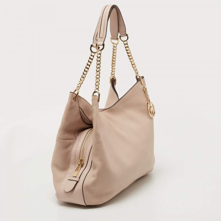 Pre Owned Michael Kors Light Pink Leather Lillie Shoulder Bag