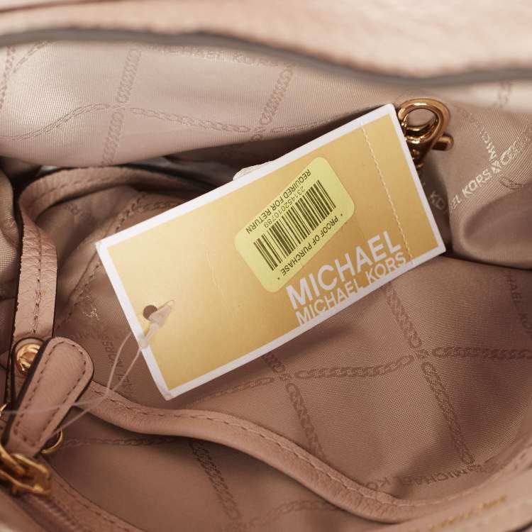 Pre Owned Michael Kors Light Pink Leather Lillie Shoulder Bag