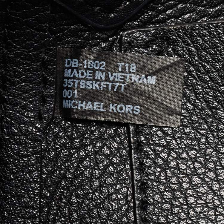 Pre Owned Michael Kors Black Grain Leather Kimberly Tote