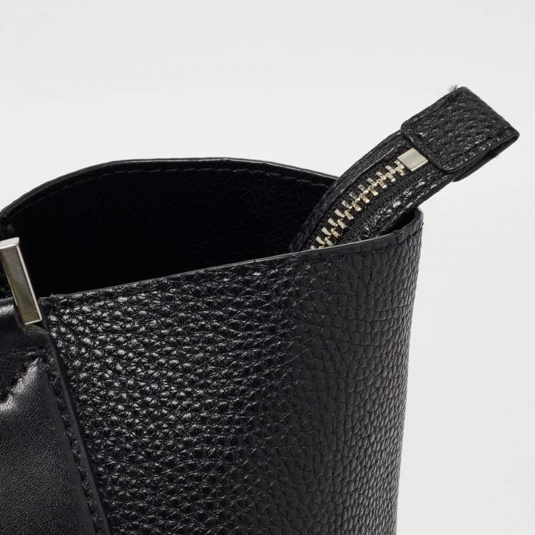 Pre Owned Michael Kors Black Grain Leather Kimberly Tote