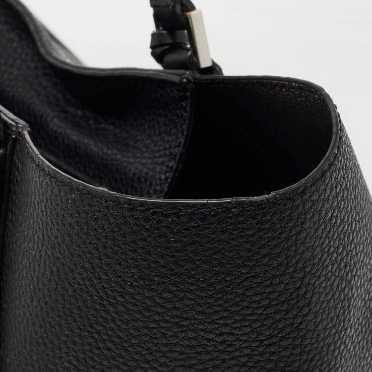 Pre Owned Michael Kors Black Grain Leather Kimberly Tote