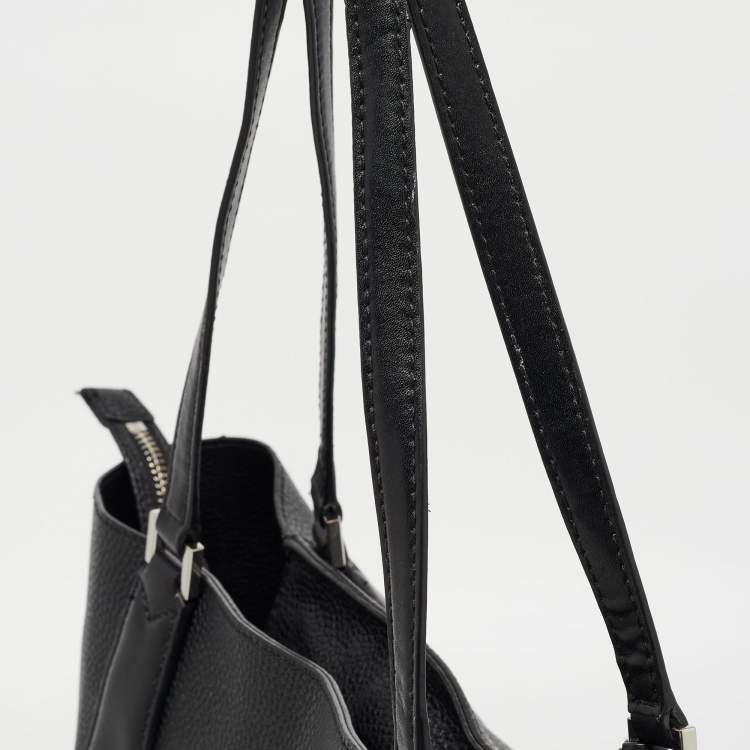 Pre Owned Michael Kors Black Grain Leather Kimberly Tote