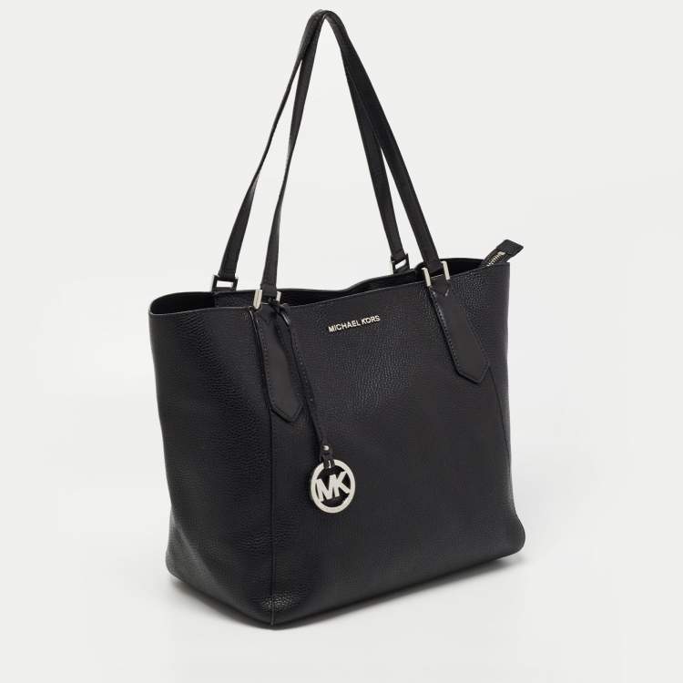Pre Owned Michael Kors Black Grain Leather Kimberly Tote