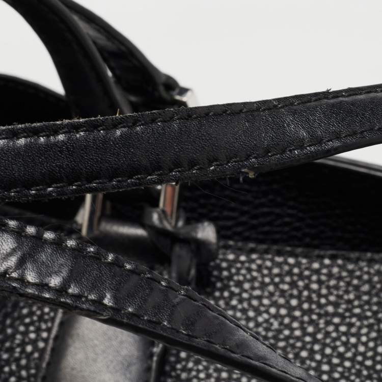 Pre Owned Michael Kors Black Grain Leather Kimberly Tote