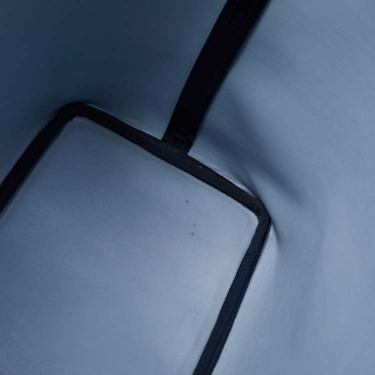 Pre Owned Michael Kors Navy Blue Checkered Coated Canvas Jet Set Travel Tote