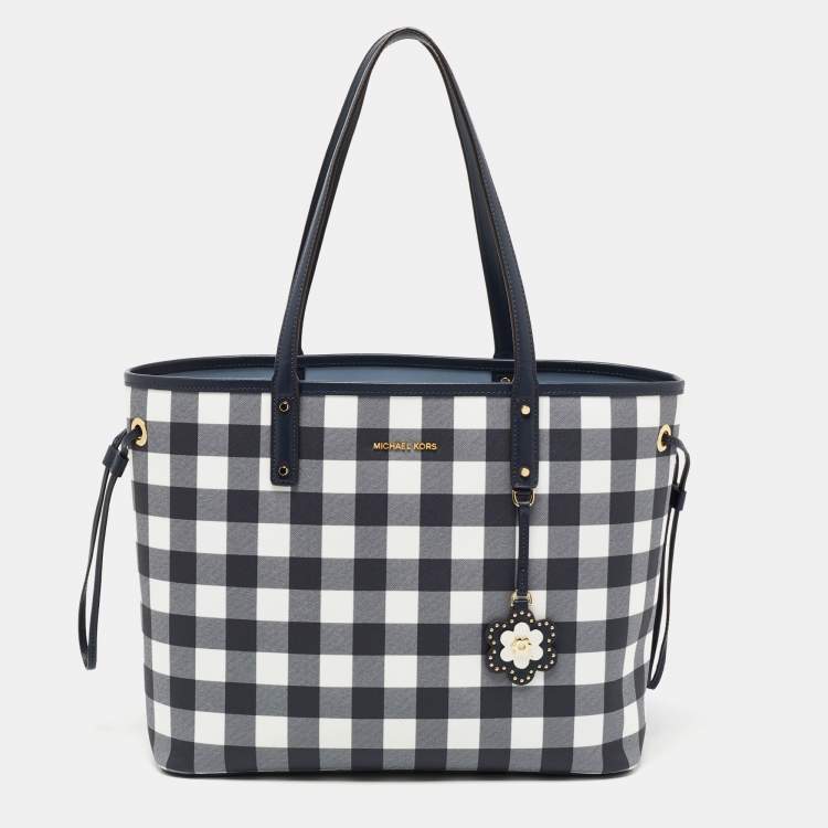 Michael kors black discount and white checkered purse