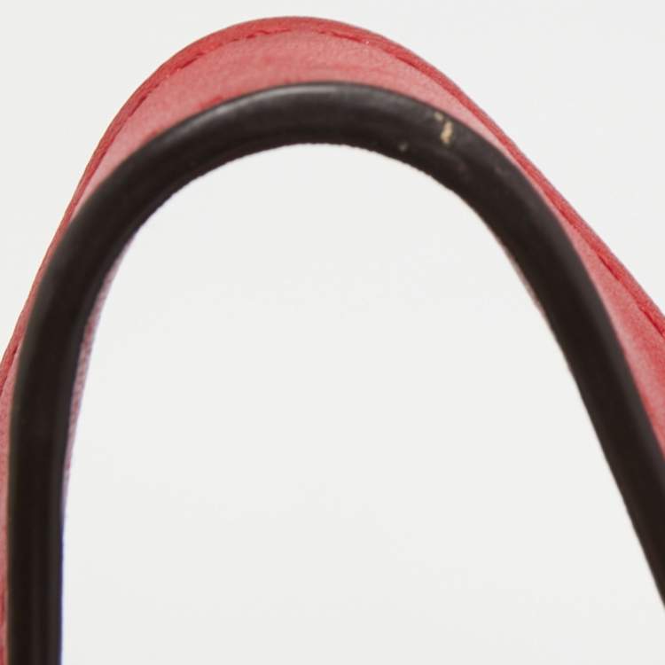 Pre Owned Michael Kors Red Faux Leather Perforated front Pocket Backpack