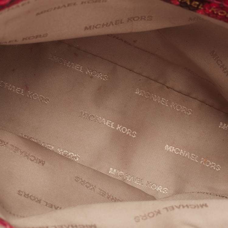 Pre Owned Michael Kors Tri Color Python Embossed and Leather Sloan Top Handle Bag