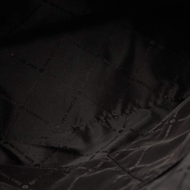 Pre Owned Michael Kors Black Leather Medium Jet Set Top Zip Tote