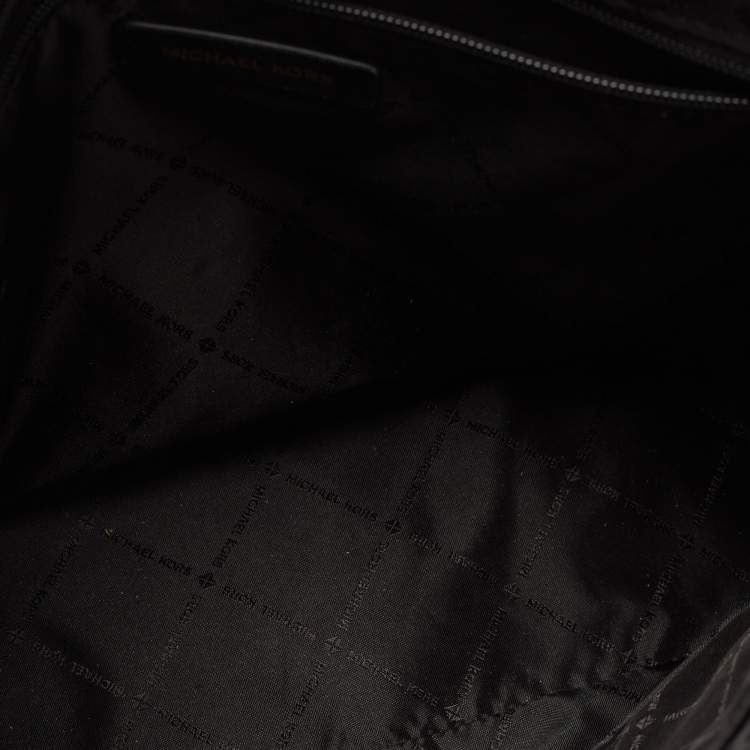 Pre Owned Michael Kors Black Leather Medium Jet Set Top Zip Tote