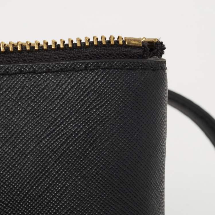 Pre Owned Michael Kors Black Leather Medium Jet Set Top Zip Tote