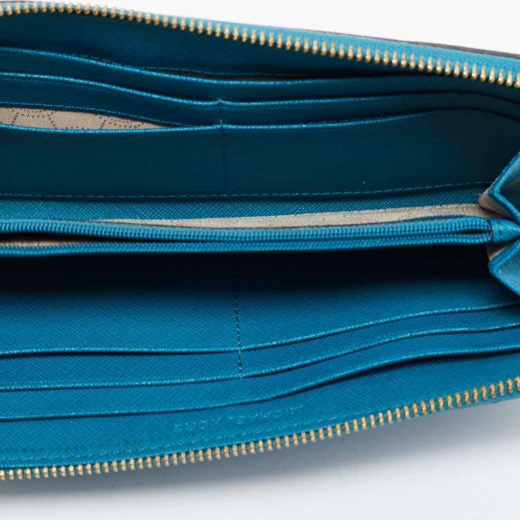 Michael Kors Bedford Zip Around Continental Wallet in Blue