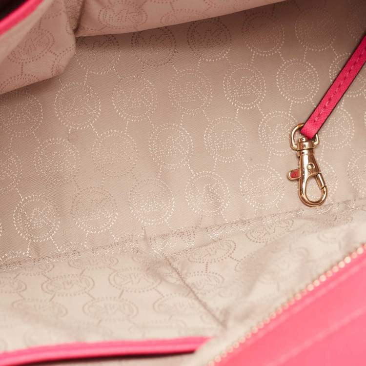 Pre Owned MICHAEL Michael Kors Pink Leather Large Selma Tote