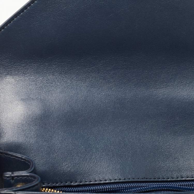 Pre Owned Michael Kors Blue Signature Coated Canvas and Leather Whitney Shoulder Bag