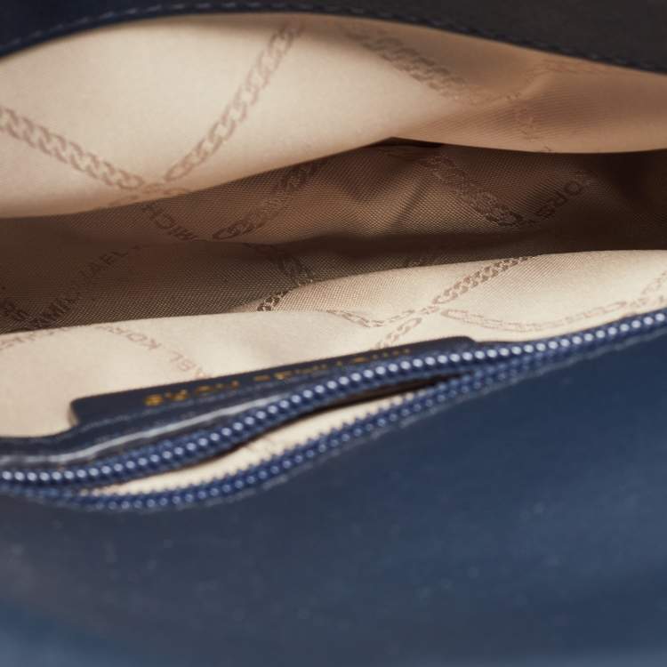 Pre Owned Michael Kors Blue Signature Coated Canvas and Leather Whitney Shoulder Bag