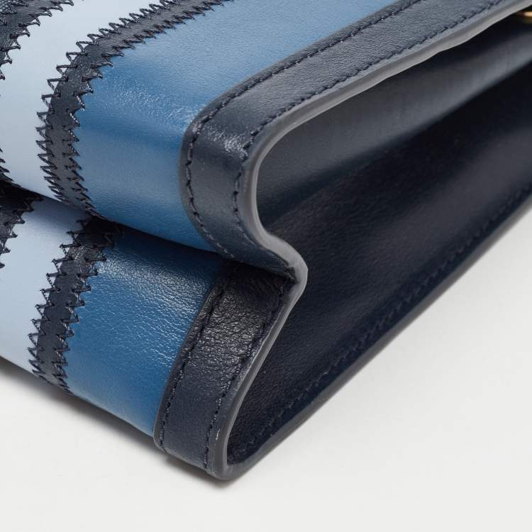 Pre Owned Michael Kors Blue Signature Coated Canvas and Leather Whitney Shoulder Bag