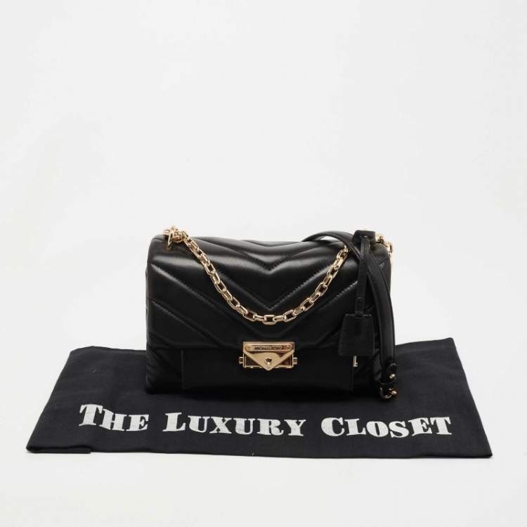 Pre Owned Michael Kors Black Quilted Leather Medium Cece Shoulder Bag