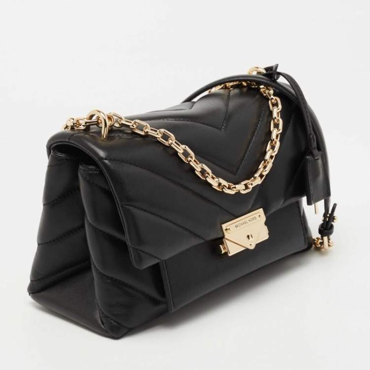 Pre Owned Michael Kors Black Quilted Leather Medium Cece Shoulder Bag