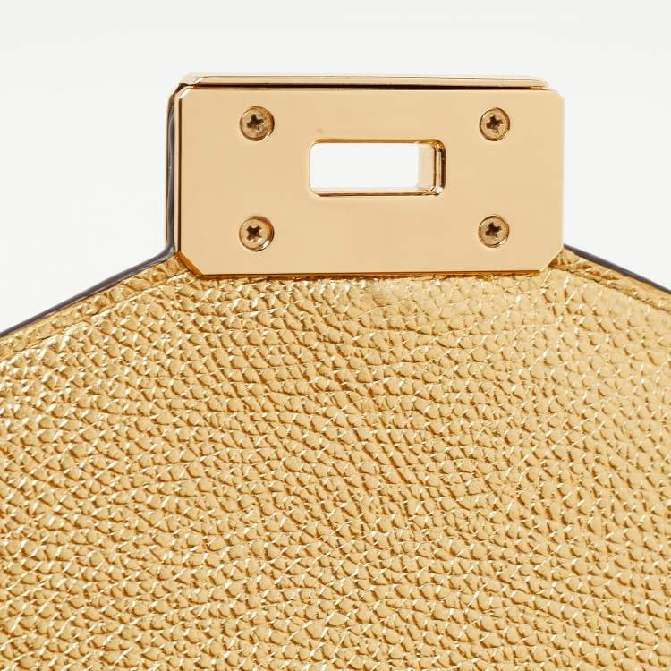 Pre Owned Michael Kors Gold Straw and Leather Kinsley Shoulder Bag