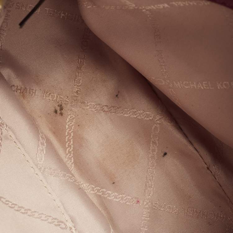 Pre Owned Michael Kors Burgundy Leather Jet Set Camera Crossbody Bag