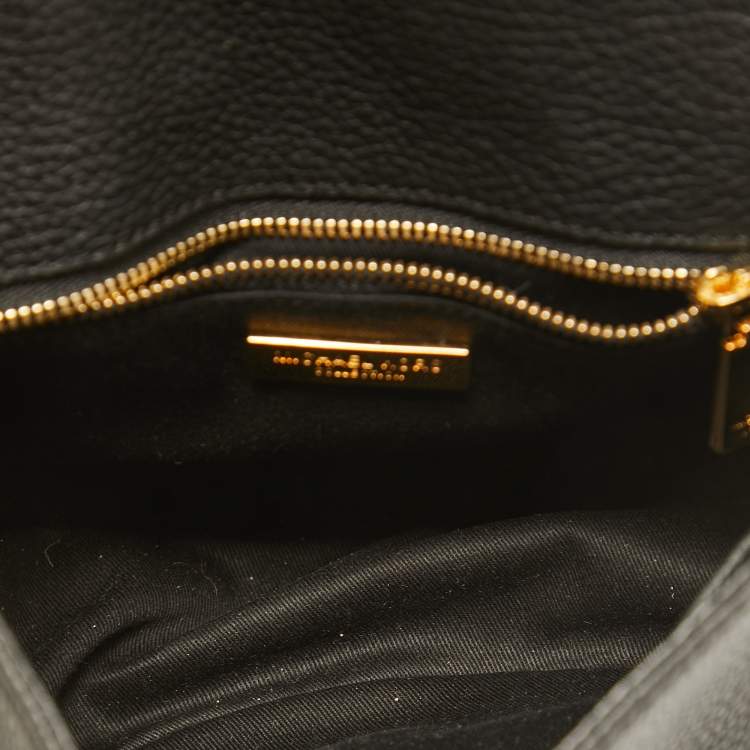 Pre Owned Michael Kors Collection Black Leather Saddle Crossbody Bag