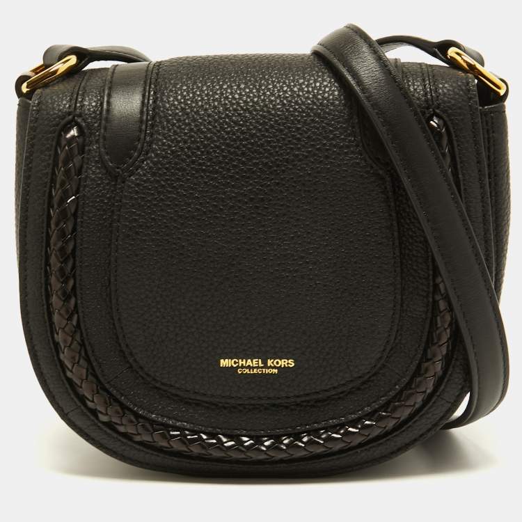 Michael kors hotsell black saddle bag