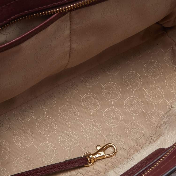 Pre Owned MICHAEL Michael Kors Burgundy Leather Medium Selma Satchel
