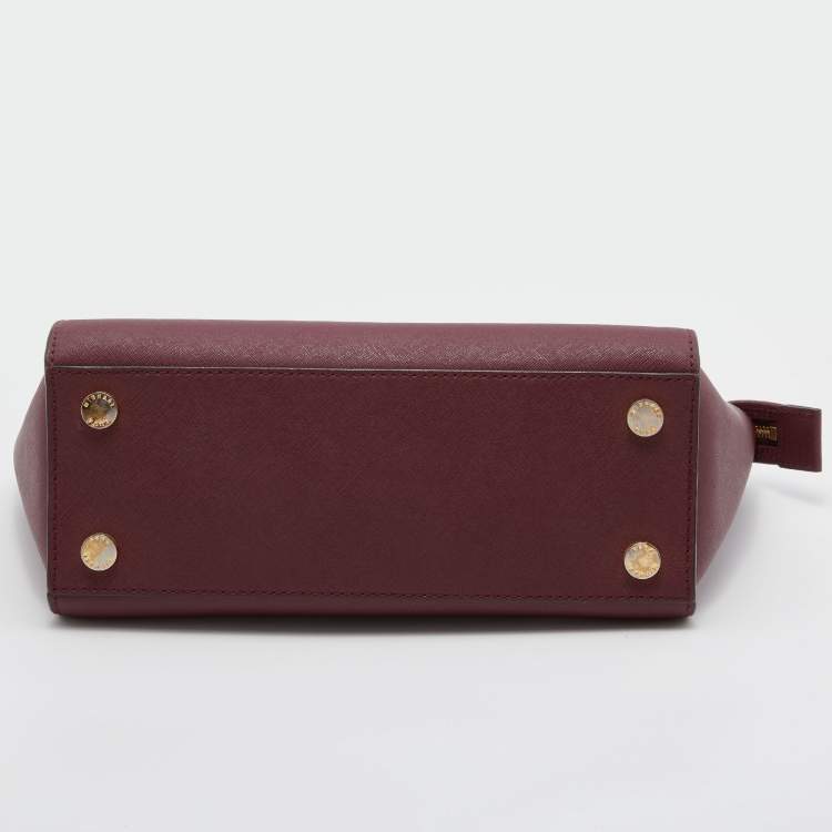 Pre Owned MICHAEL Michael Kors Burgundy Leather Medium Selma Satchel