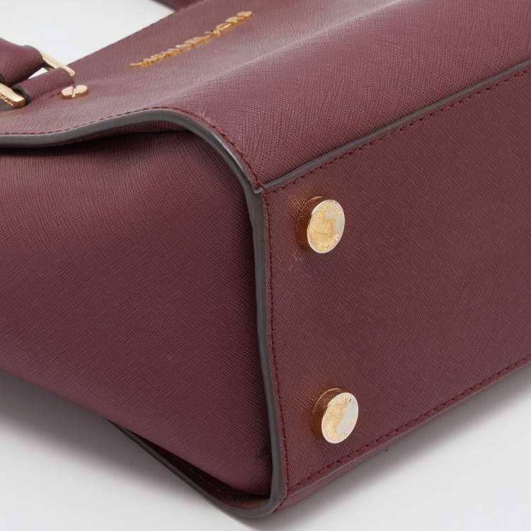 Pre Owned MICHAEL Michael Kors Burgundy Leather Medium Selma Satchel