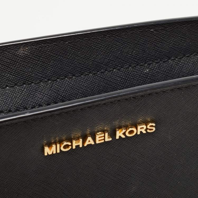 Pre Owned MICHAEL Michael Kors Black Leather Medium Selma Crossbody Bag