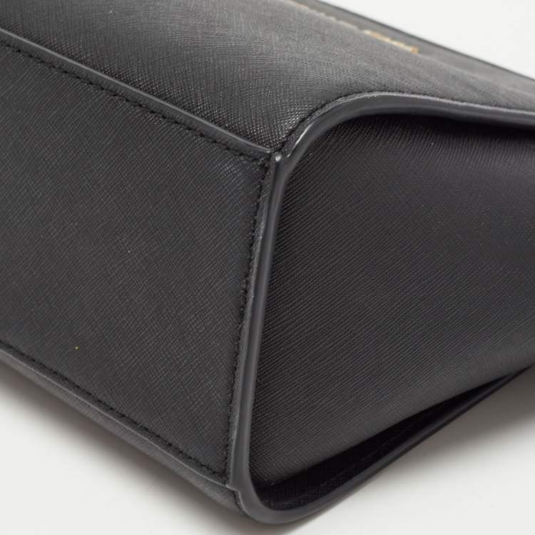 Pre Owned MICHAEL Michael Kors Black Leather Medium Selma Crossbody Bag