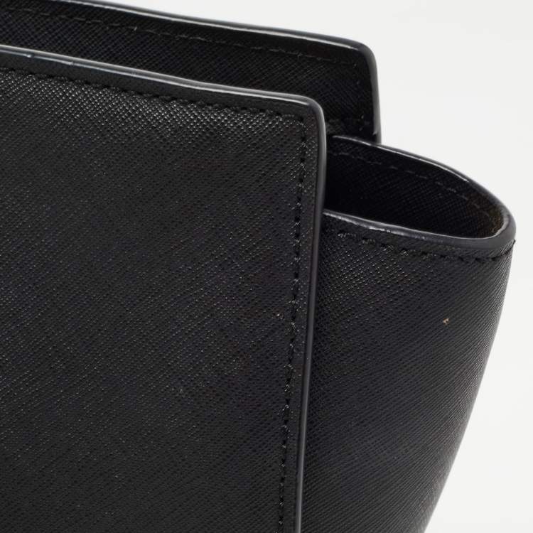 Pre Owned MICHAEL Michael Kors Black Leather Medium Selma Crossbody Bag