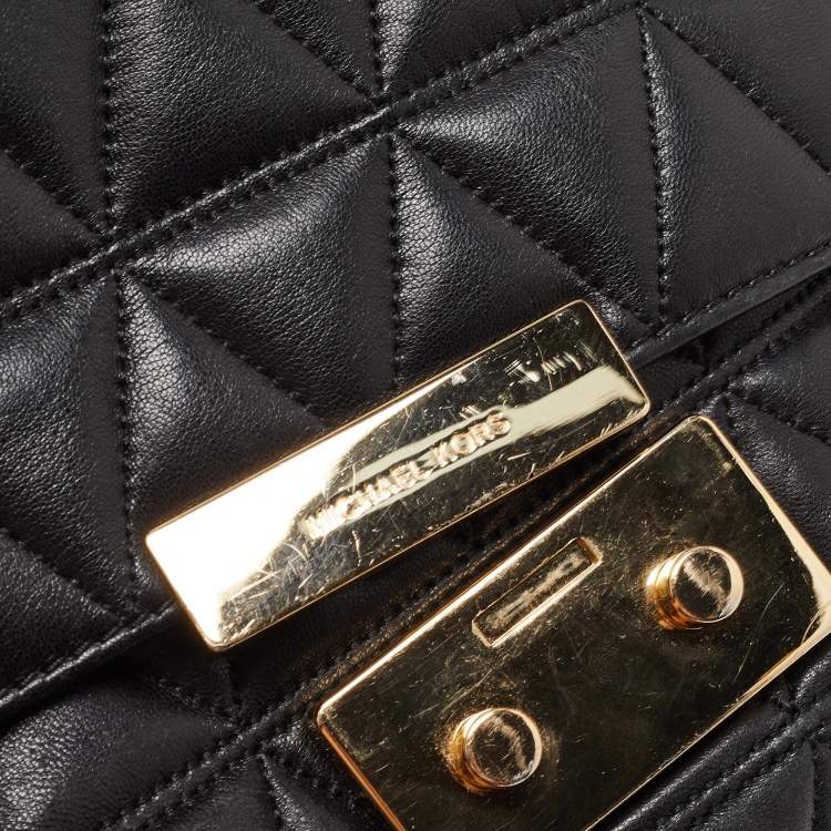Pre Owned Michael Kors Black Quilted Leather Large Sloan Shoulder Bag