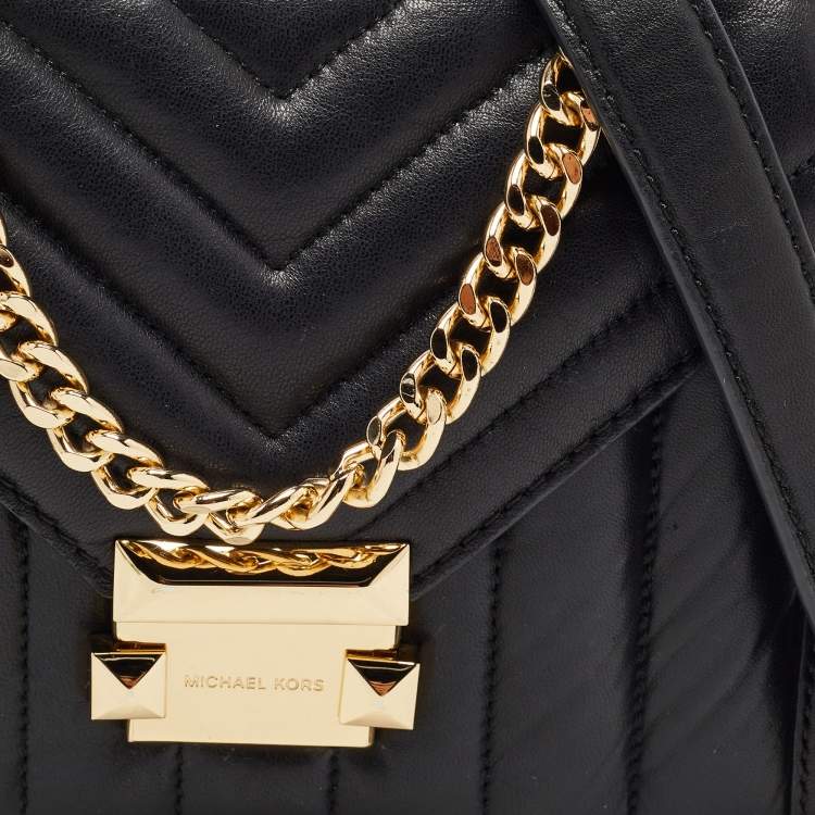 Pre Owned Michael Kors Black Quilted Leather Small Whitney Shoulder Bag