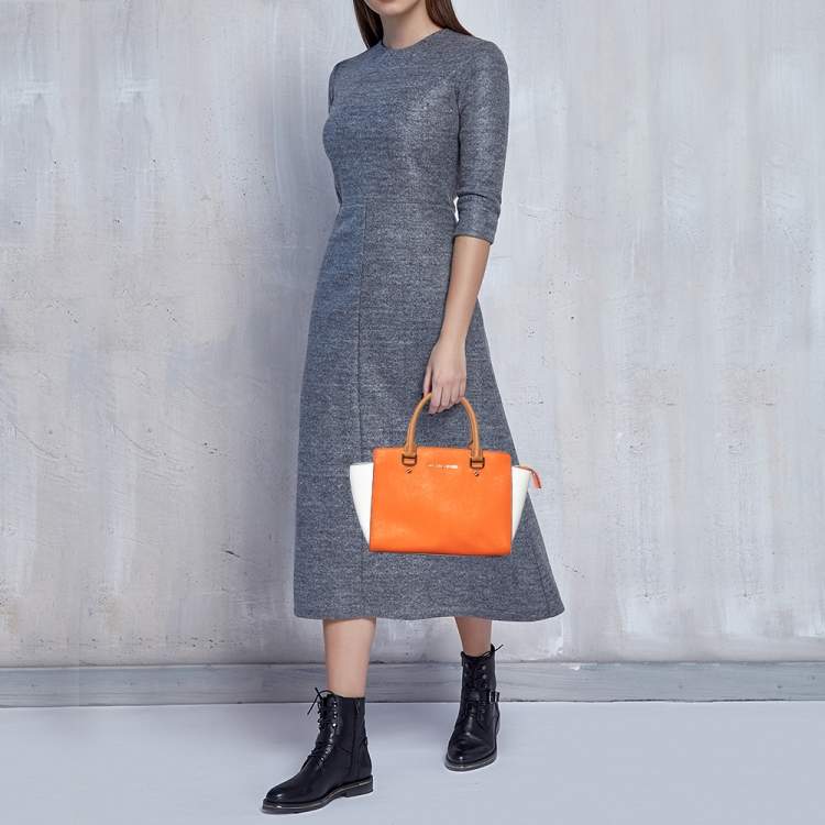 Pre Owned Michael Kors Multicolor Saffiano Leather Selma Satchel