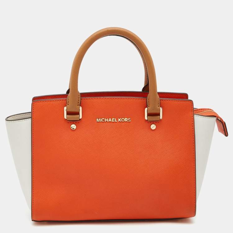 Pre Owned Michael Kors Multicolor Saffiano Leather Selma Satchel