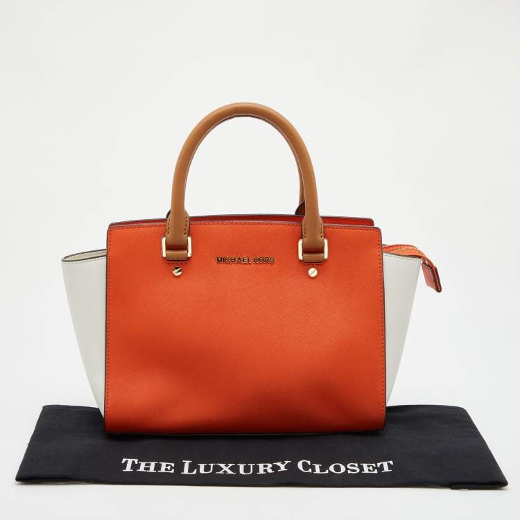 Pre Owned Michael Kors Multicolor Saffiano Leather Selma Satchel