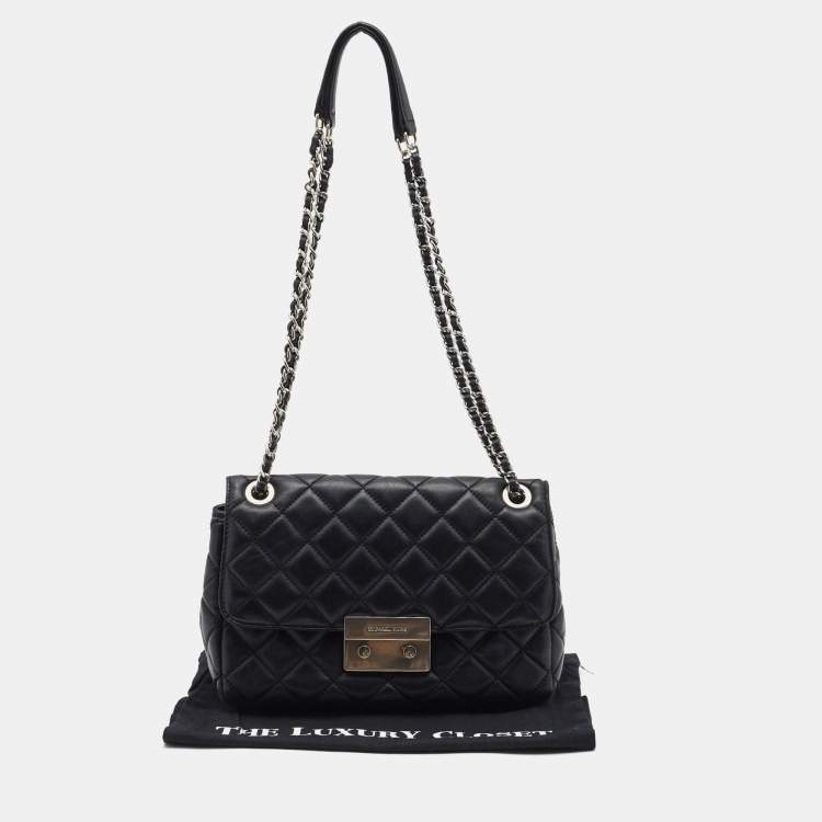 Pre Owned Michael Kors Black Quilted Leather Large Sloan Shoulder Bag