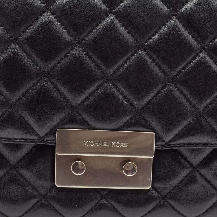 Pre Owned Michael Kors Black Quilted Leather Large Sloan Shoulder Bag